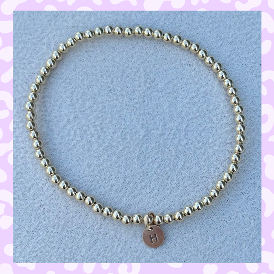 Classic 3mm Gold Filled Initial Bracelet: A-Z Available