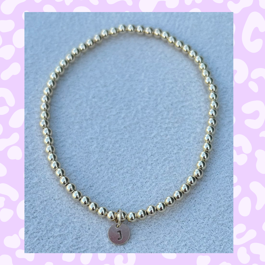 Classic 3mm Gold Filled Initial Bracelet: A-Z Available