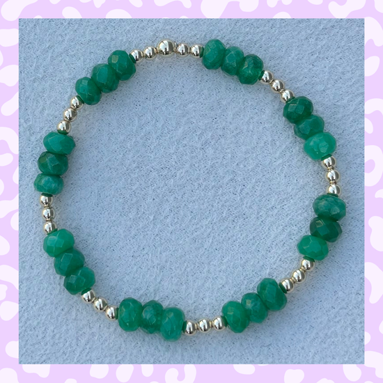 Classic Gold Filled and Jungle Green Jade - 88