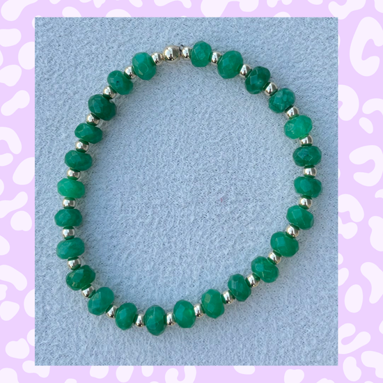 Classic Gold Filled and Jungle Green Jade - 89