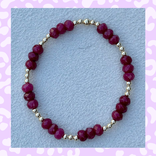 Classic Gold Filled and Cranberry Jade - 91