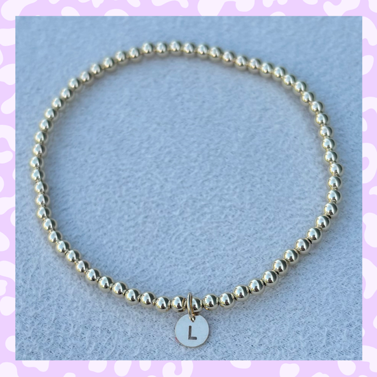 Classic 3mm Gold Filled Initial Bracelet: A-Z Available