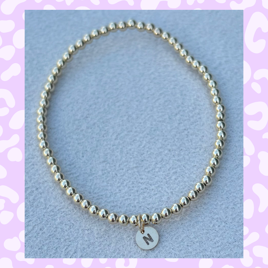 Classic 3mm Gold Filled Initial Bracelet: A-Z Available