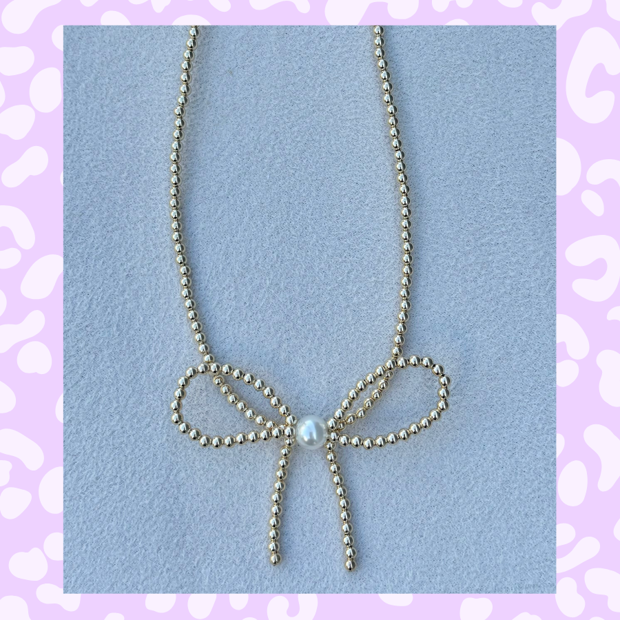 Classic 3mm Gold Filled Bow Necklace