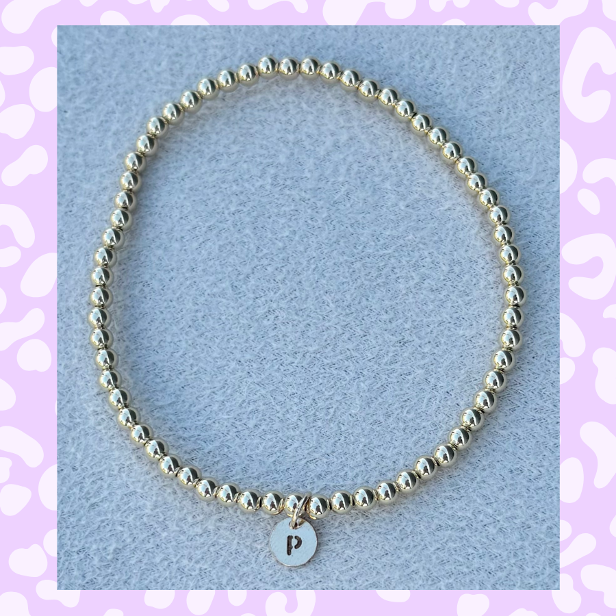 Classic 3mm Gold Filled Initial Bracelet: A-Z Available