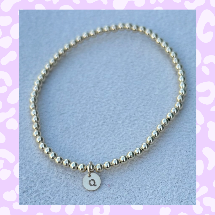 Classic 3mm Gold Filled Initial Bracelet: A-Z Available