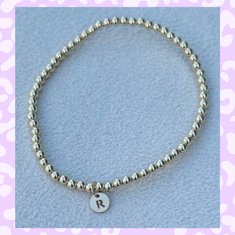 Classic 3mm Gold Filled Initial Bracelet: A-Z Available