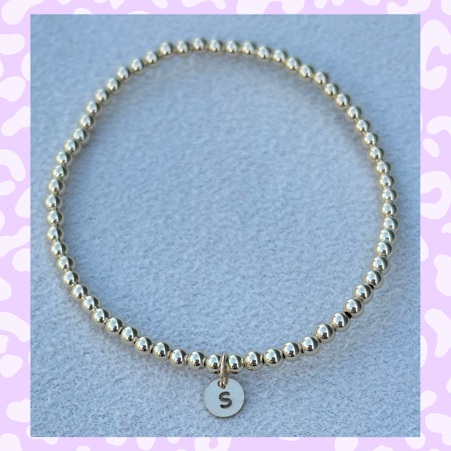 Classic 3mm Gold Filled Initial Bracelet: A-Z Available