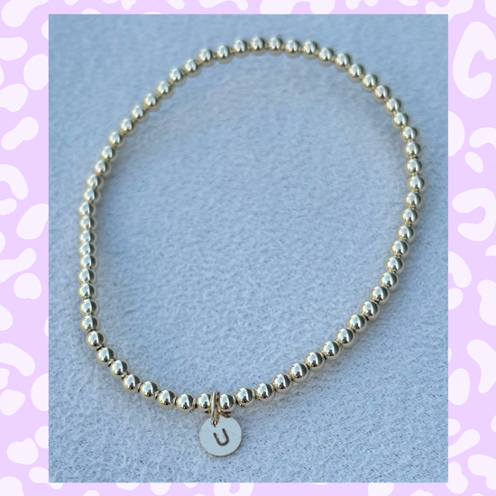 Classic 3mm Gold Filled Initial Bracelet: A-Z Available