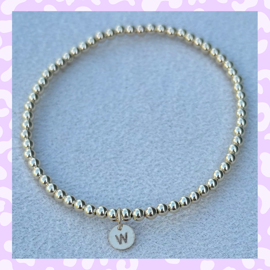 Classic 3mm Gold Filled Initial Bracelet: A-Z Available