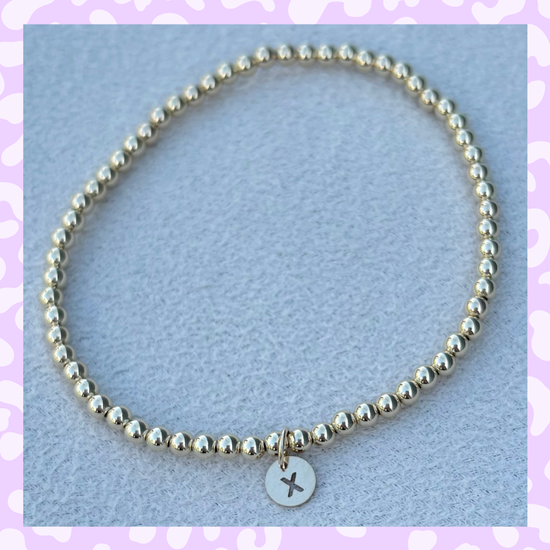 Classic 3mm Gold Filled Initial Bracelet: A-Z Available