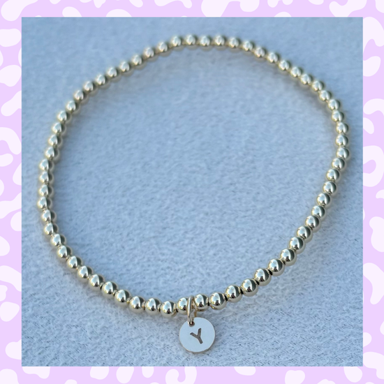 Classic 3mm Gold Filled Initial Bracelet: A-Z Available