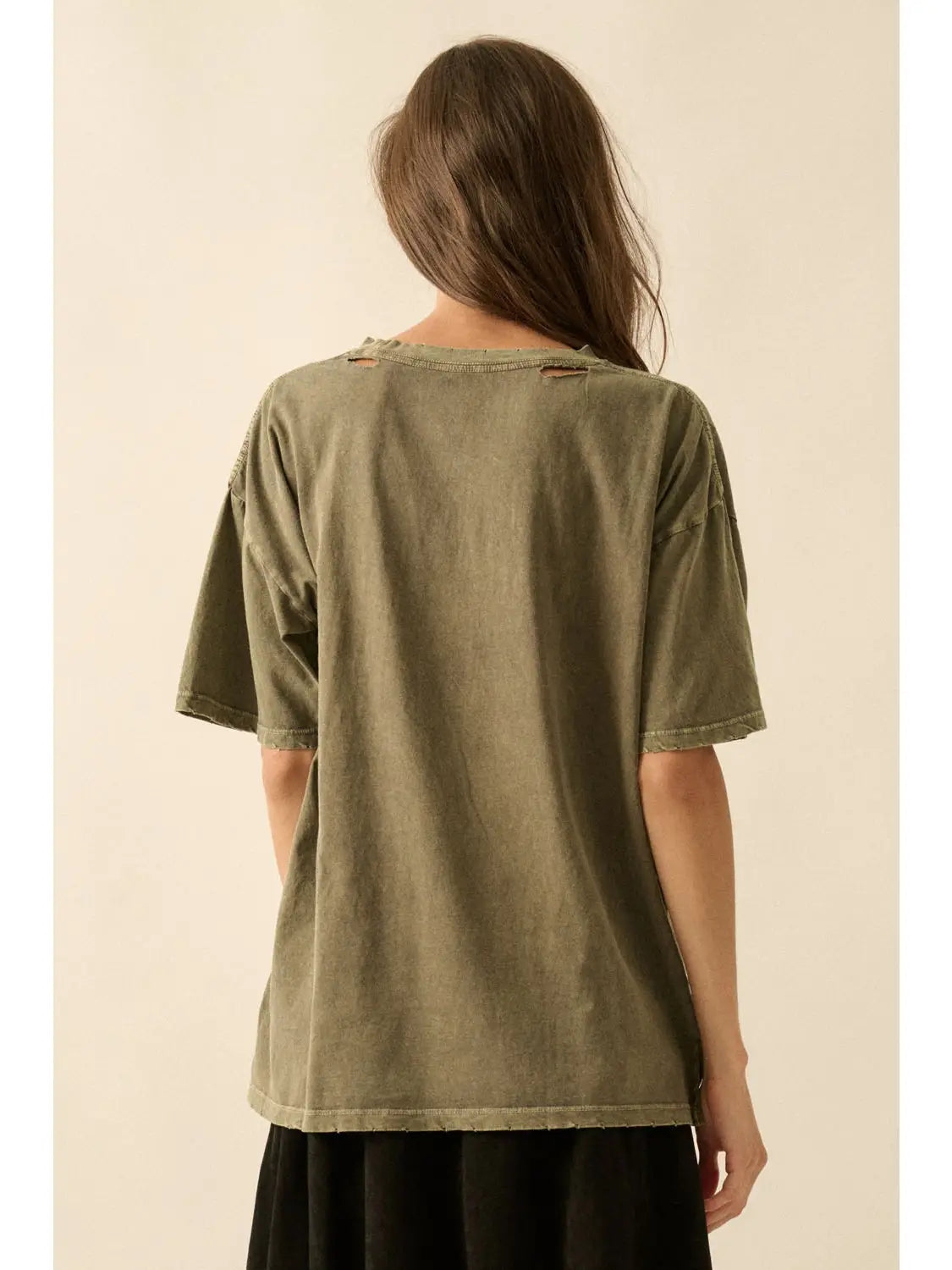 Forest Green Cheetah Oversized Mineral-Wash Graphic Tee