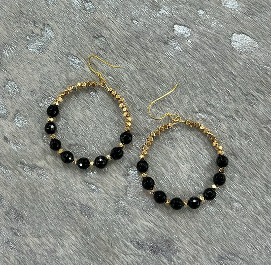 Tiny Gem Earrings - Black Onyx