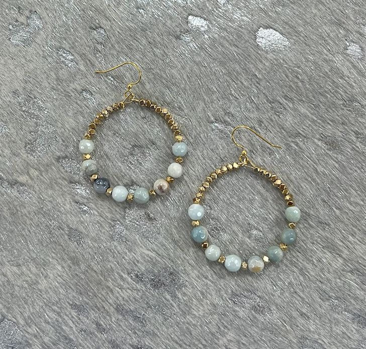 Tiny Gems Earrings- Mystic Amazonite