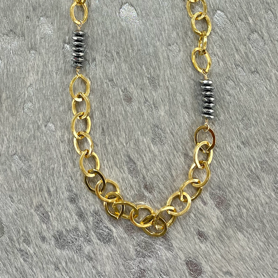LN.048 - Gold Layer with Silver Hematite