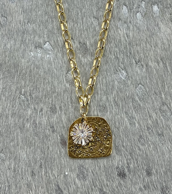 Load image into Gallery viewer, LN.054 - Gold CZ Medallion
