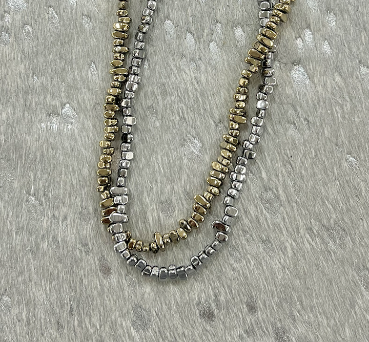 Load image into Gallery viewer, LN.078 - Two Tone Hematite Necklace
