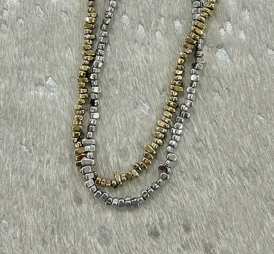 Load image into Gallery viewer, LN.078 - Two Tone Hematite Necklace
