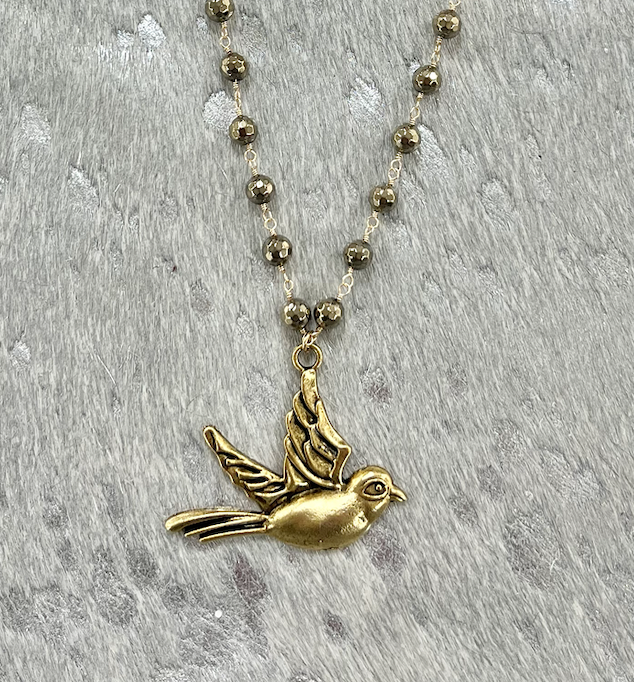 Load image into Gallery viewer, LN.111 - Pyrite Wrapped Gold Bird
