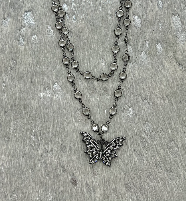 Load image into Gallery viewer, LN.157 - Double Strand CZ Butterfly
