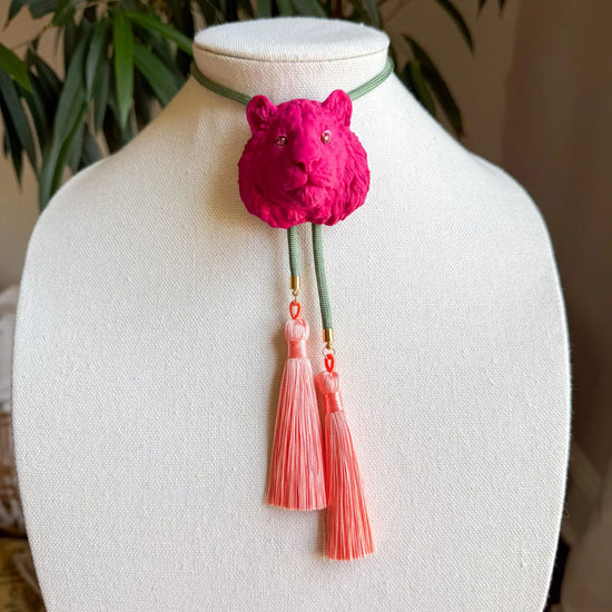 Raspberry Tiger Bolo with Olive & Peach