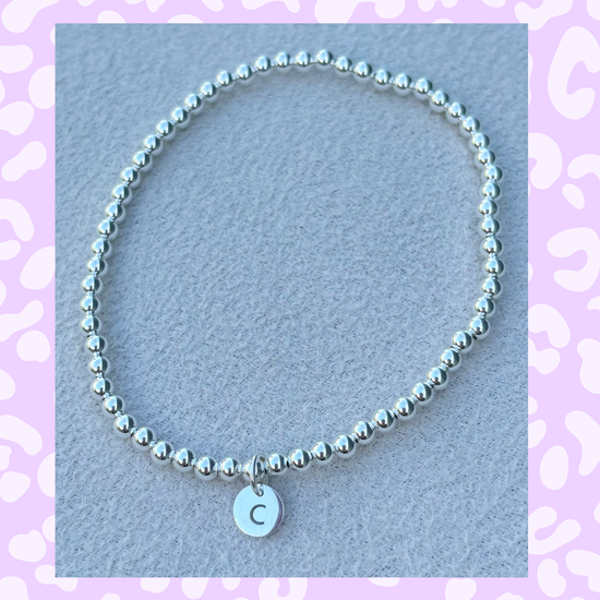 Classic 3mm Sterling Silver Initial Bracelet: A-Z Available