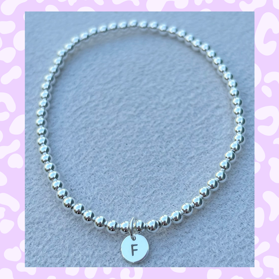 Classic 3mm Sterling Silver Initial Bracelet: A-Z Available