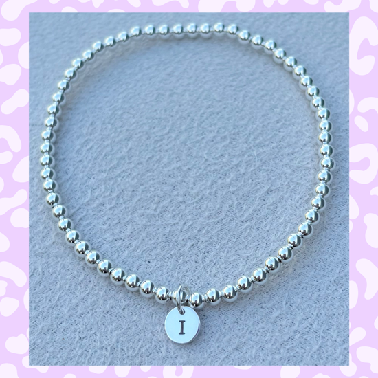 Classic 3mm Sterling Silver Initial Bracelet: A-Z Available