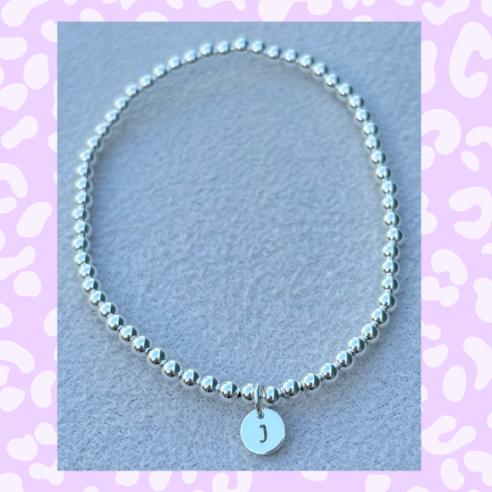 Classic 3mm Sterling Silver Initial Bracelet: A-Z Available