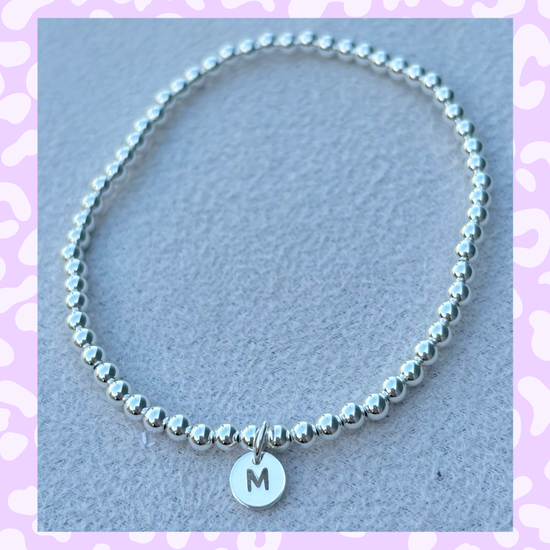 Classic 3mm Sterling Silver Initial Bracelet: A-Z Available