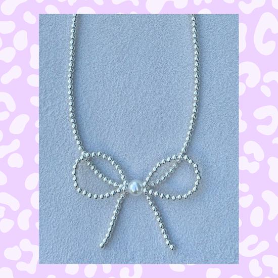 Classic 3mm Sterling Silver Bow Necklace