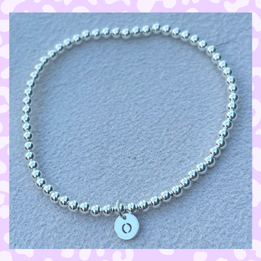 Classic 3mm Sterling Silver Initial Bracelet: A-Z Available