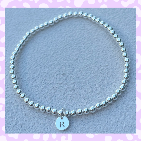 Classic 3mm Sterling Silver Initial Bracelet: A-Z Available