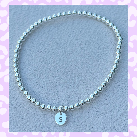 Classic 3mm Sterling Silver Initial Bracelet: A-Z Available