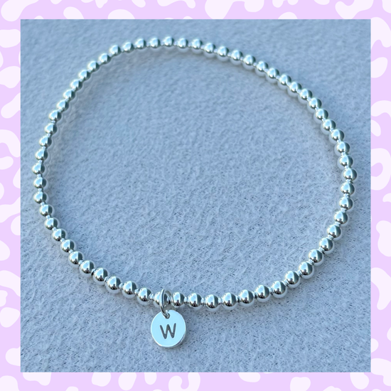 Classic 3mm Sterling Silver Initial Bracelet: A-Z Available