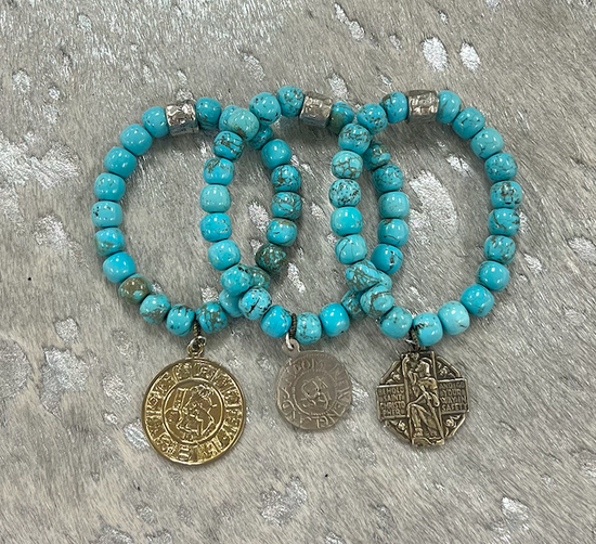 Load image into Gallery viewer, Set of 3 - Turquoise Bracelet Stack
