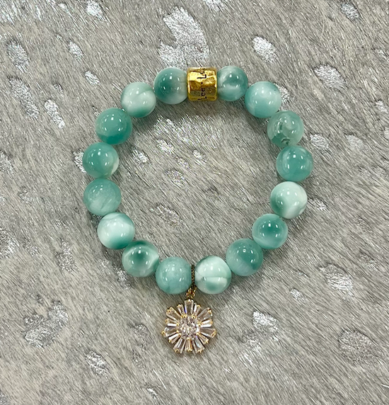 Load image into Gallery viewer, Green Stack - Aqua Green Angelite
