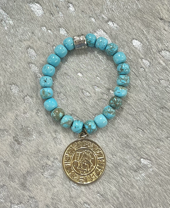 Turquoise Stack - White Bronze Sun Dial