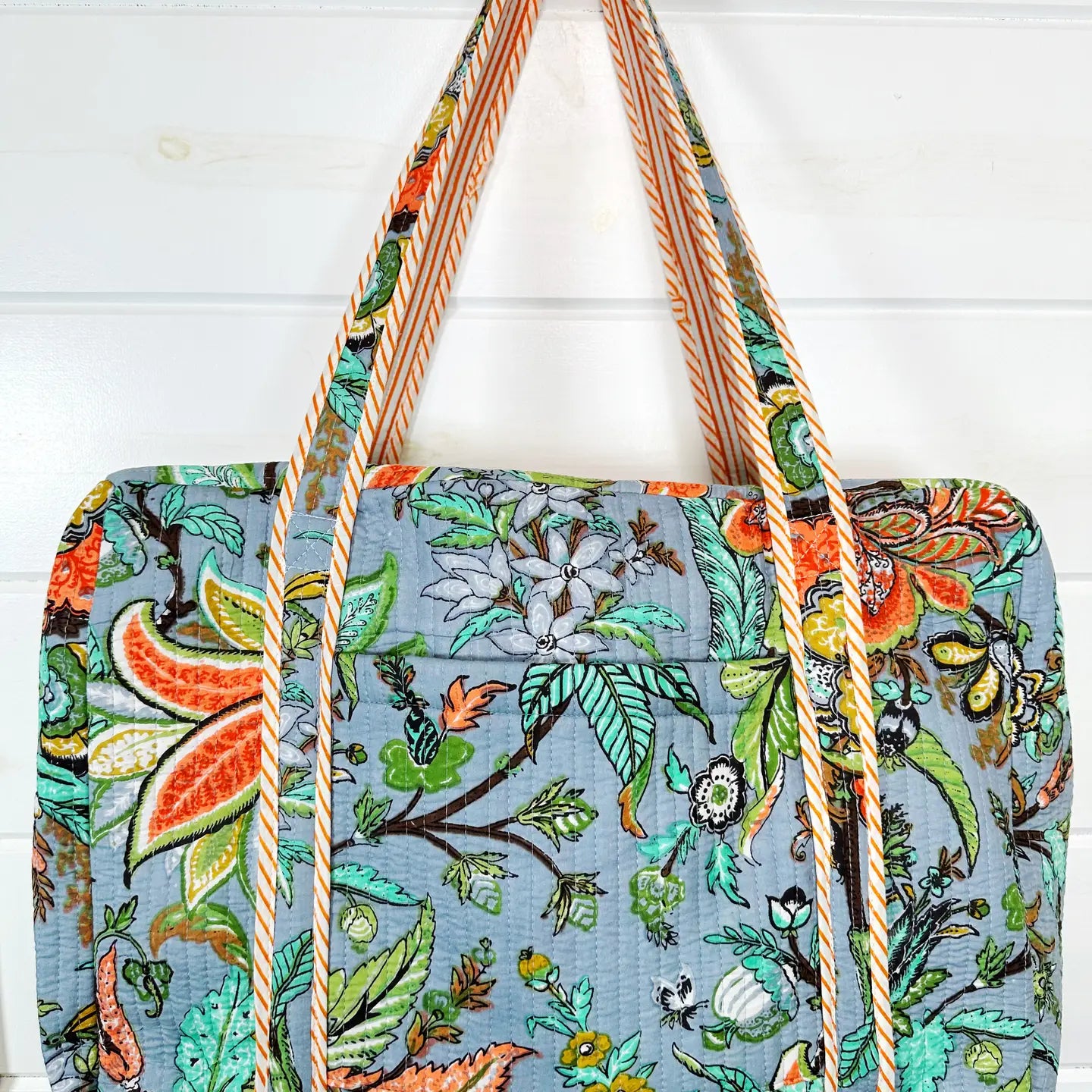 Botanical Printed Quilted Weekender Bag