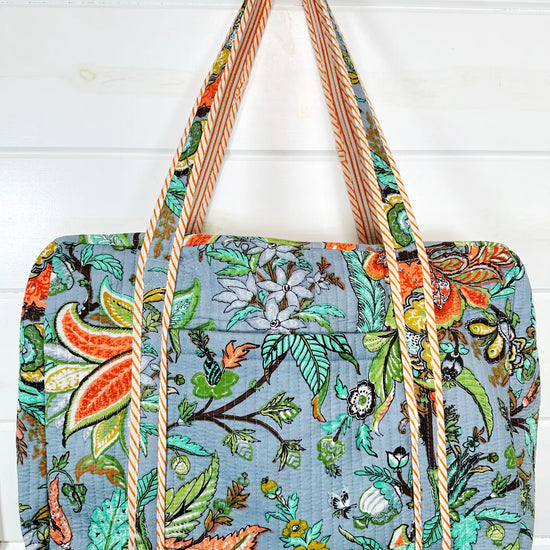 Botanical Printed Quilted Weekender Bag