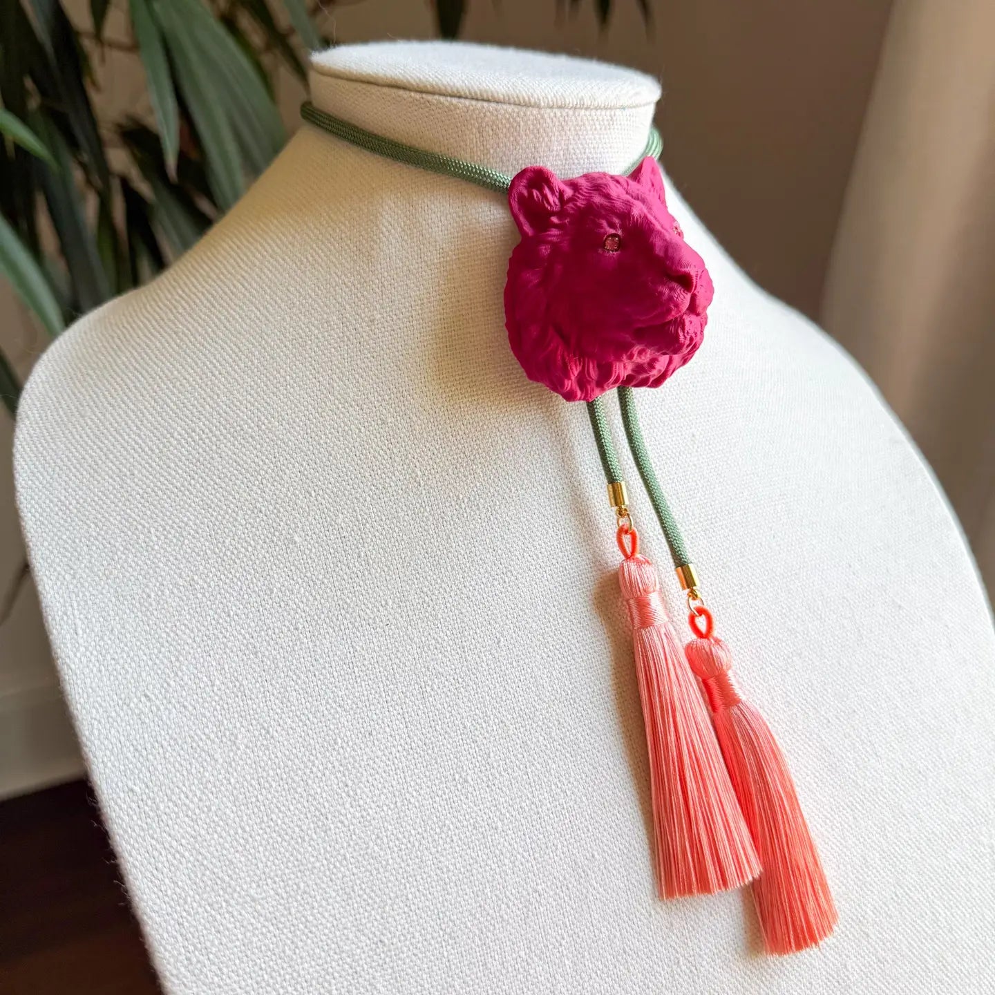 Raspberry Tiger Bolo with Olive & Peach