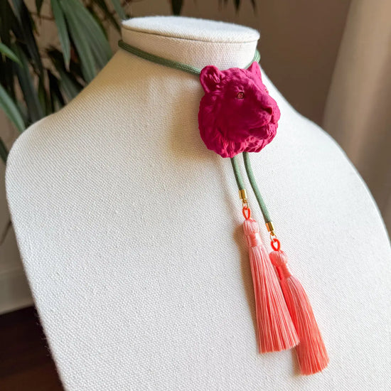 Raspberry Tiger Bolo with Olive & Peach