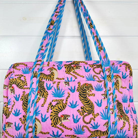 Purple Tiger Quilted Weekender Bag