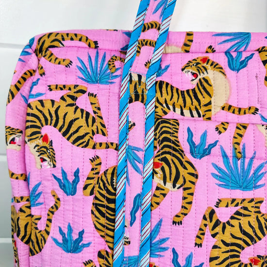 Purple Tiger Quilted Weekender Bag
